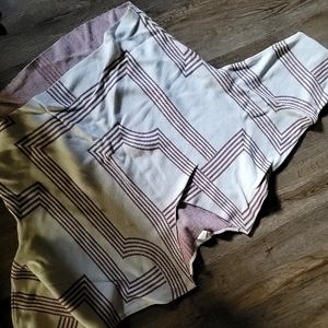 Oversized V neck lightweight red and cream striped pullovsr